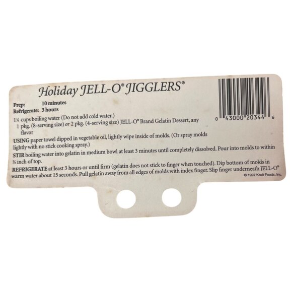 Vintage 1997 JELL-O Jello Jigglers Molds Christmas Shapes Set of 2 Green &amp; R - Picture 7 of 8